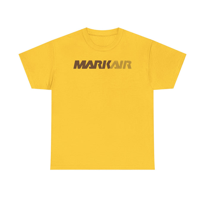 Mark Air Burgundy Striped Logo Alaska Regional Airline Vintage T-shirt
