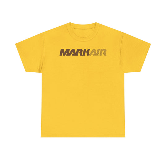Mark Air Burgundy Striped Logo Alaska Regional Airline Vintage T-shirt