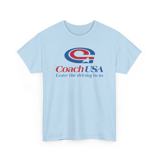 Coach USA Leave The Driving To Us Logo Graphic T-Shirt Rare Defunct Brand Tee