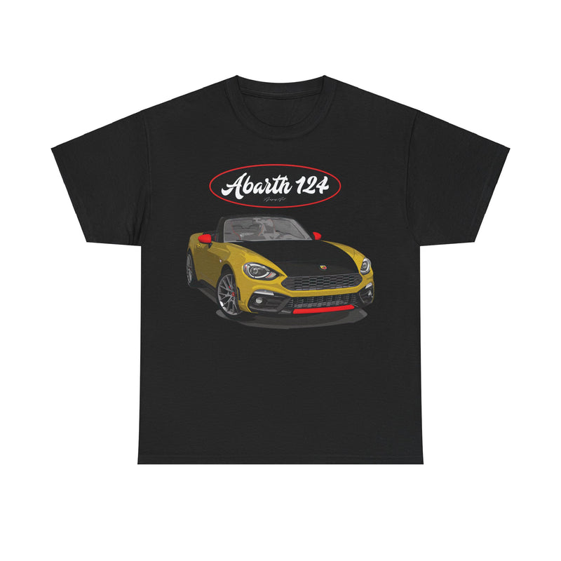 Load image into Gallery viewer, Fiat 124 Spider Arbarth Giallo Car Nostalgic Retro T-shirt
