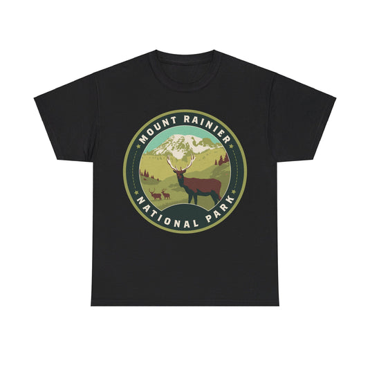 Mount Rainier National Park Washington Round Logo T-shirt