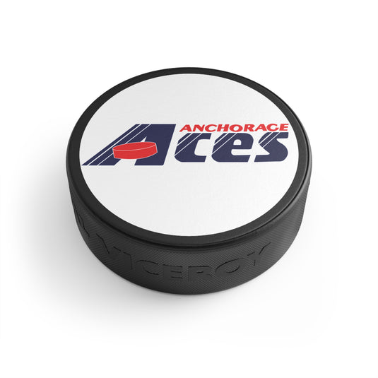 Anchorage Aces Slant Logo PSHL 1989 Nostalgic Retro Hockey Puck