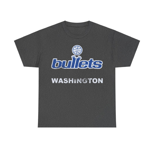 Washington Bullets Blue Logo Basketball Nostalgic Retro T-shirt