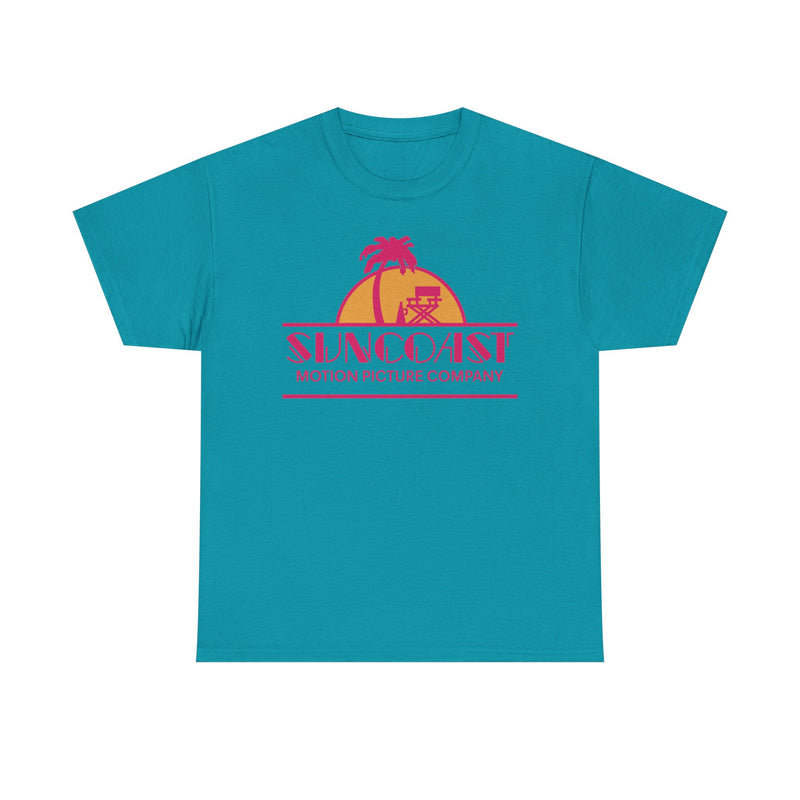 Load image into Gallery viewer, Suncoast Motion Picture Company Palm Tree Movie Director Chair Logo T-shirt
