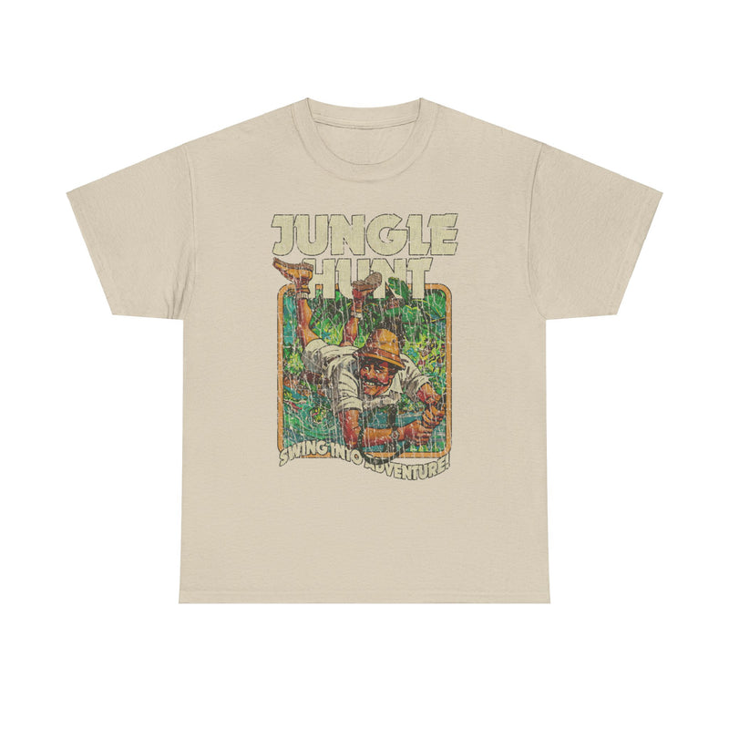 Load image into Gallery viewer, Jungle Hunt Swing Into Adventure 1982 Video Game T-shirt
