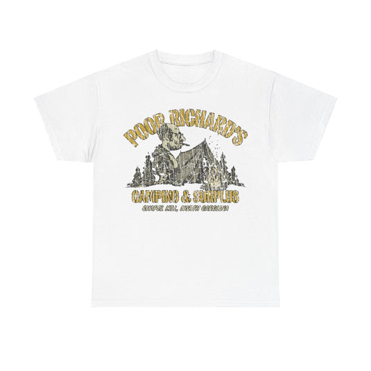 Poor Richards Camping Surplus 1968 Distressed Print T-shirt