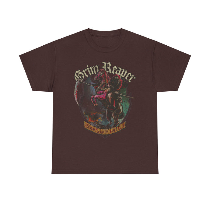 See You in Hell 1983 British Metal Rock Band Grim Reaper T-shirt