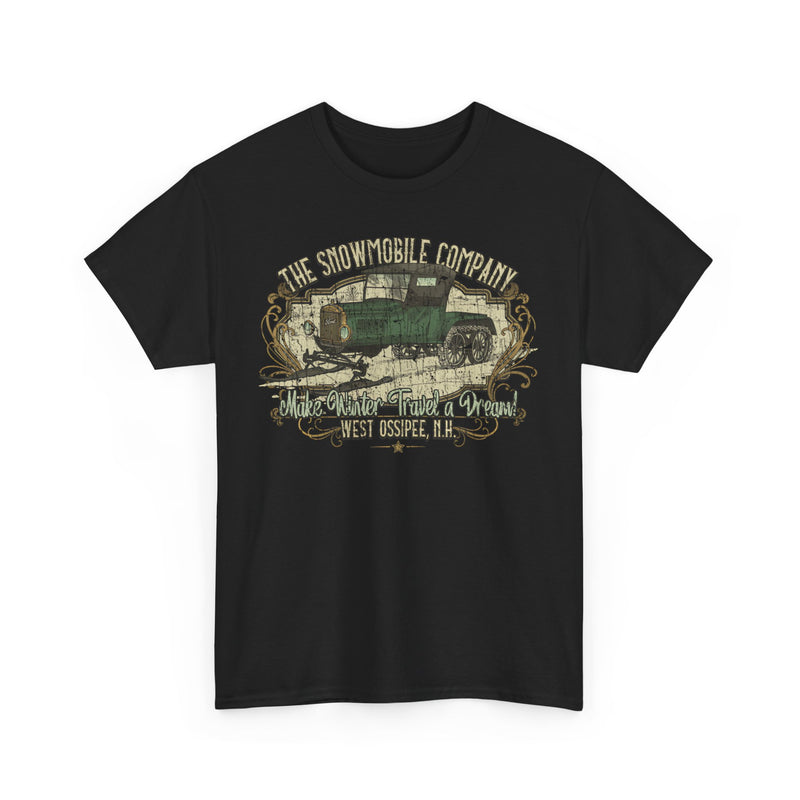 Load image into Gallery viewer, The Snowmobile Company 1922 West Ossipee New Hampshire Car Snow Logo T-shirt
