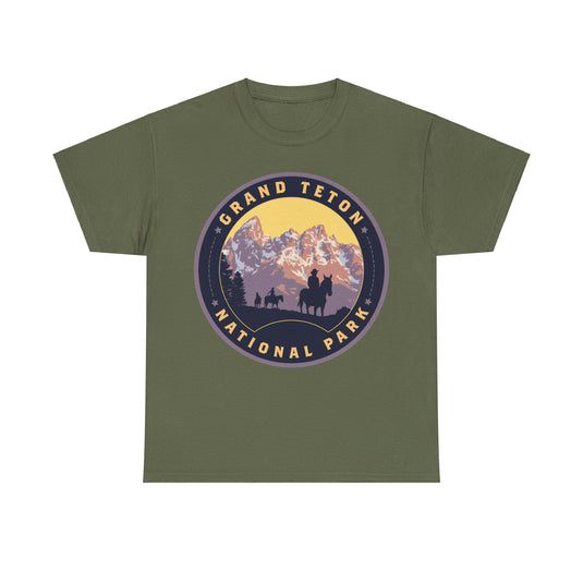 Grand Teton National Park Wyoming Round Logo T-shirt