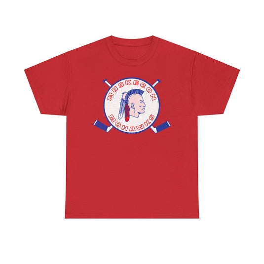 Muskegon Mohawks Logo Nostalgic Hockey T-shirt