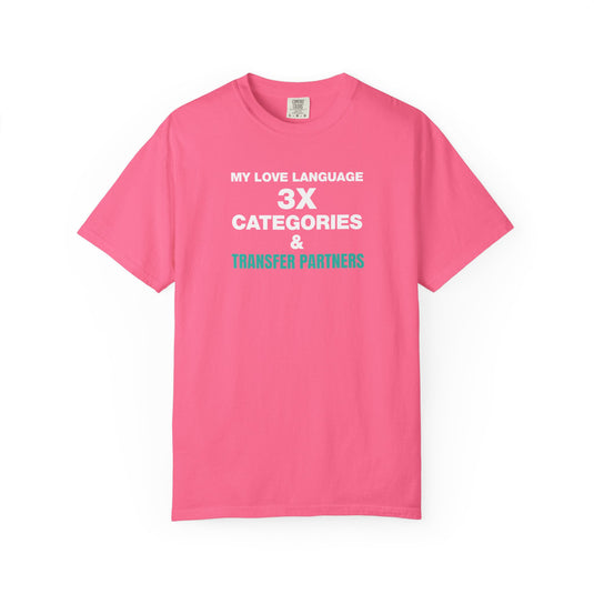 Credit Card Love Language Funny Points Miles Travel Teal T-shirt