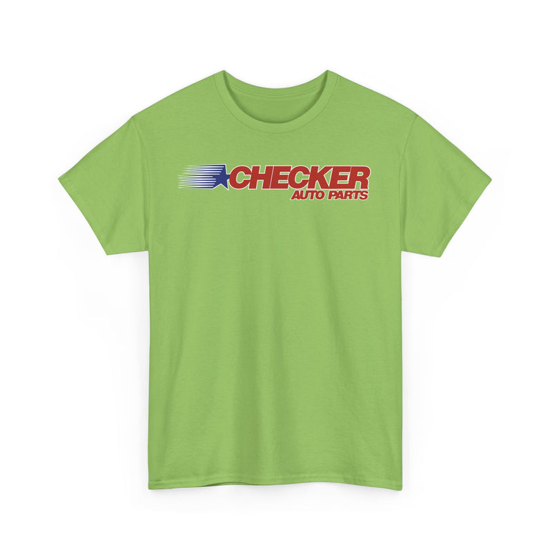 Load image into Gallery viewer, Checker Auto Parts Blue Star Red Logo Vintage T-Shirt
