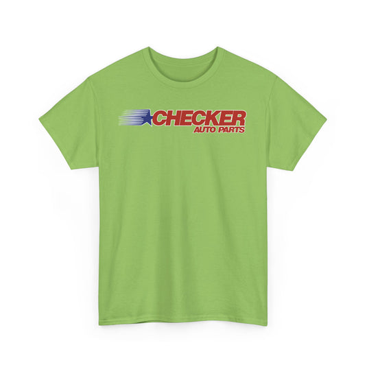 Checker Auto Parts Blue Star Red Logo Vintage T-Shirt