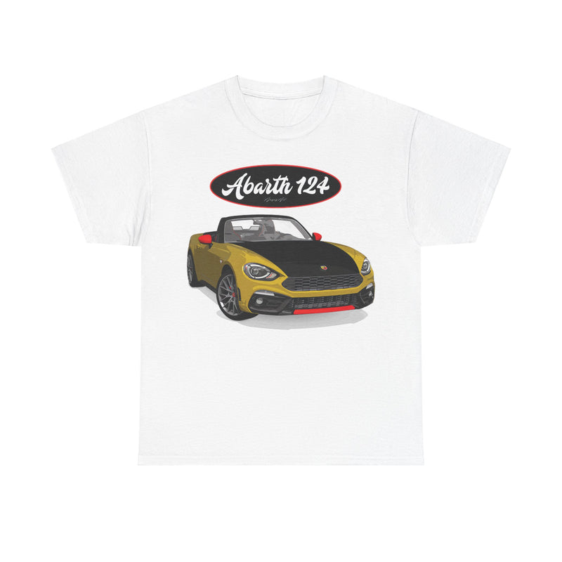 Load image into Gallery viewer, Fiat 124 Spider Arbarth Giallo Car Nostalgic Retro T-shirt
