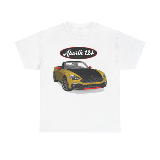 Fiat 124 Spider Arbarth Giallo Car Nostalgic Retro T-shirt