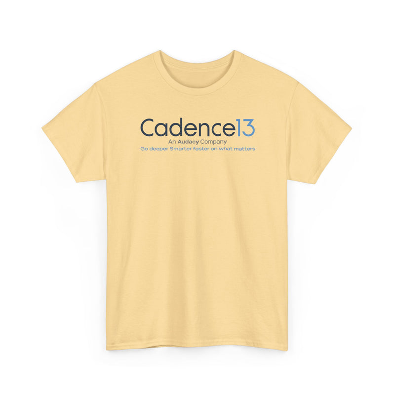 Load image into Gallery viewer, Cadence13 T-Shirt Defunct Audacy Podcast Company Go Deeper Smarter Faster TeeRetry
