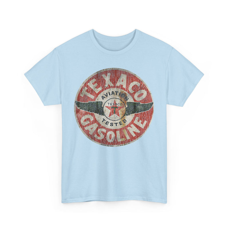 Load image into Gallery viewer, Texaco Aviation Tested Gasoline Sign 1902 Texas Oil Company T-shirt
