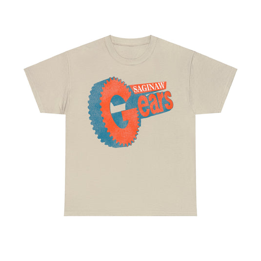 Saginaw Gears Hockey Team Nostalgic Logo T-shirt