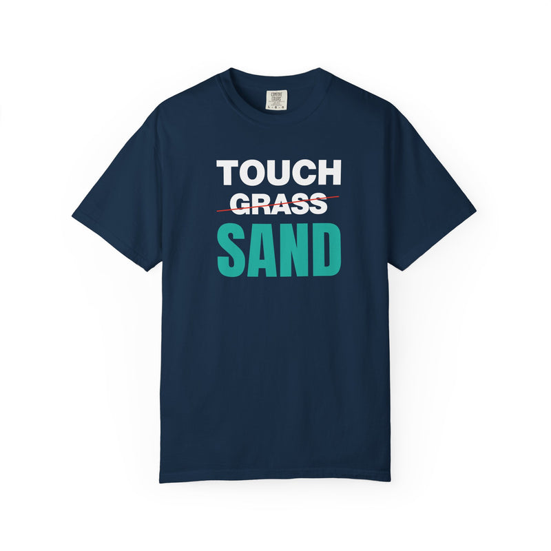 Load image into Gallery viewer, Touch Grass Sand Credit Card Points Miles Travel Teal T-shirt
