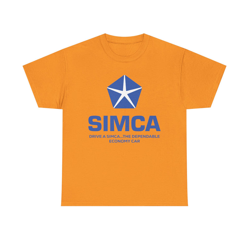 Load image into Gallery viewer, Simca Drive A Simca The Dependable Economy Car Vintage Logo T-shirt

