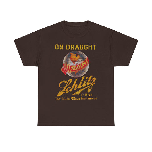 Schlitz Beer Milwaukee on Draught Wisconsin Brewery T-shirt