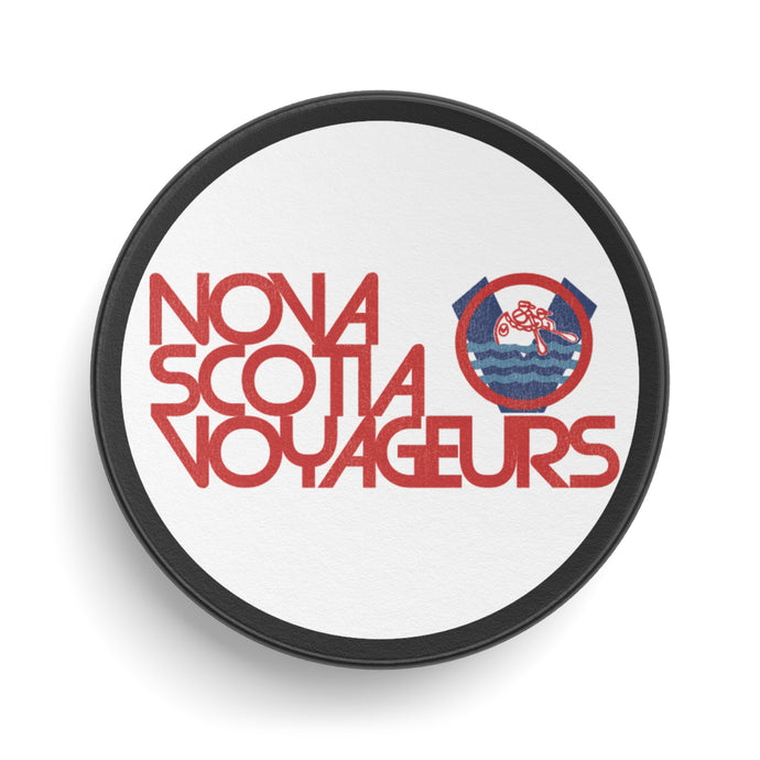 Nova Scotia Voyageurs Logo Nostalgic Hockey Puck