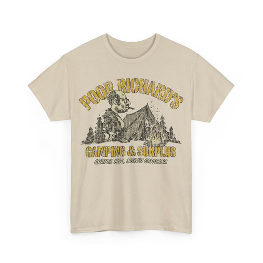 Poor Richards Camping Surplus 1968 Distressed Print T-shirt