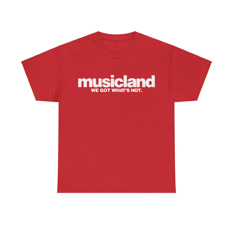 Load image into Gallery viewer, Musicland Record Retail Store We Got What&#39;s Hot Nostalgic T-shirt
