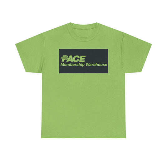 PACE Membership Warehouse Club Navy Blue Logo Bulk Shopping Nostalgic T-shirt
