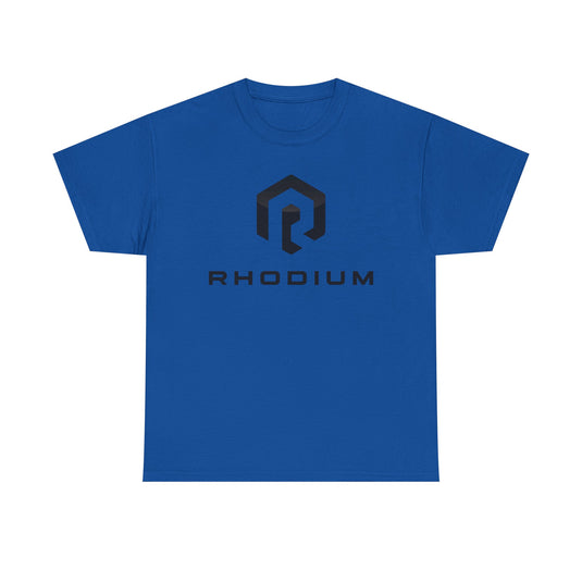 Rhodium Enterprises T-Shirt Bankrupt Crypto Company Defunct Logo Tee
