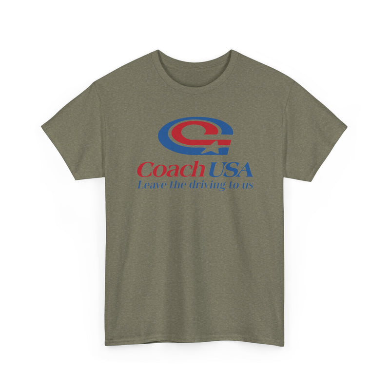 Load image into Gallery viewer, Coach USA Leave The Driving To Us Logo Graphic T-Shirt Rare Defunct Brand Tee
