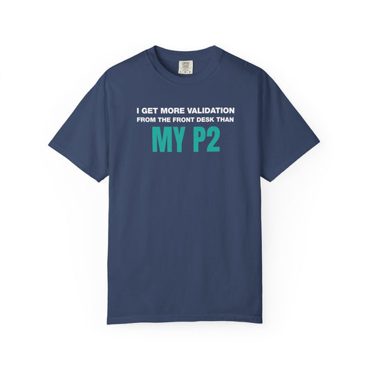 Hotel Front Desk Validation Credit Card Points Miles Teal T-shirt