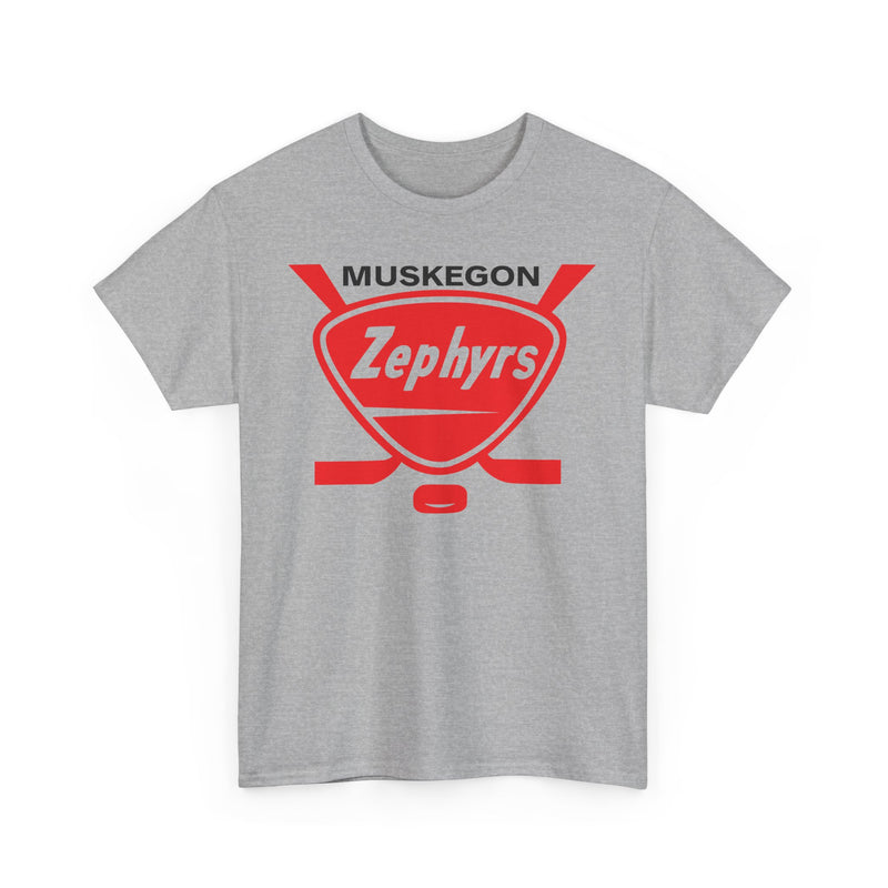 Load image into Gallery viewer, Muskegon Zephyrs International Hockey League 1960-1965 Michigan T-shirt
