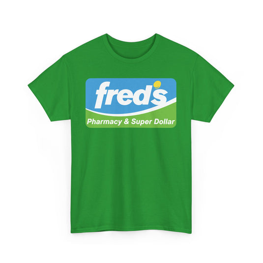 Fred's Pharmacy & Super Dollar Blue Green Retro Logo T-Shirt
