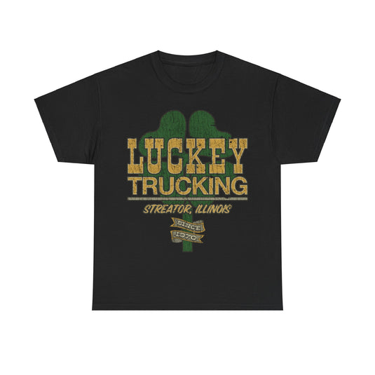 Luckey Trucking Streator IL 1970 Distressed Print T-shirt