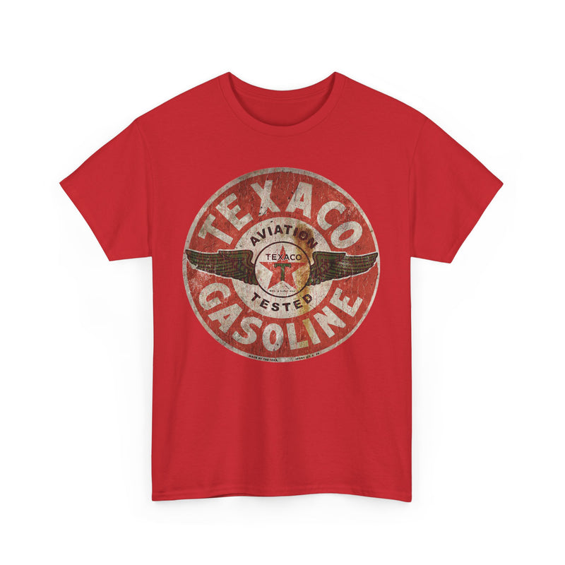 Load image into Gallery viewer, Texaco Aviation Tested Gasoline Sign 1902 Texas Oil Company T-shirt
