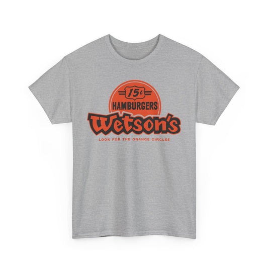 Wetson's 15¢ Hamburgers Orange Circles Vintage Logo Chain Restaurant T-Shirt