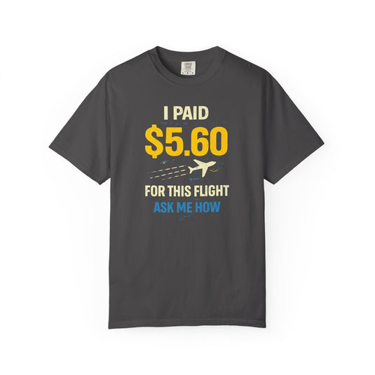 $5.60 Flight Credit Card Points Miles Travel Graphic T-shirt