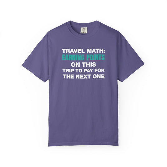 Travel Math Earning Points Credit Card Miles Travel Teal T-shirt
