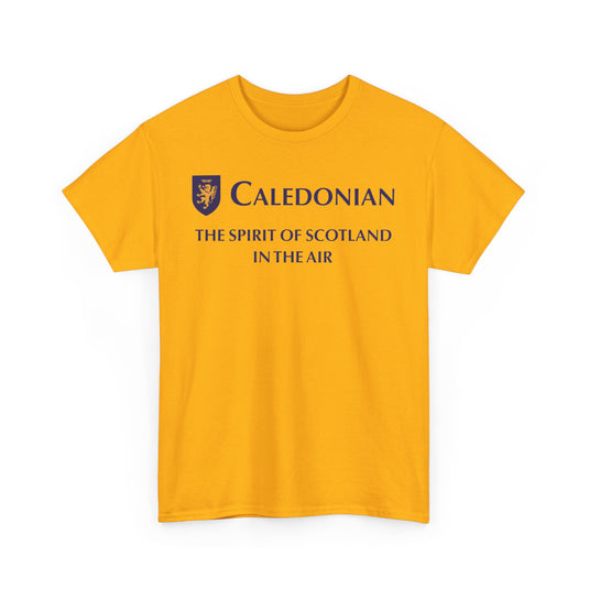 Caledonian The Spirit of Scotland in the Air Vintage Airline Logo T-shirt