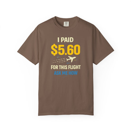 $5.60 Flight Credit Card Points Miles Travel Graphic T-shirt
