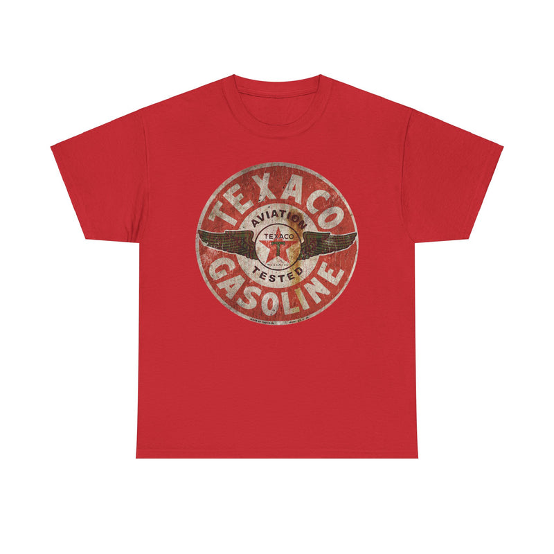 Load image into Gallery viewer, Texaco Aviation Tested Gasoline Sign 1902 Texas Oil Company T-shirt
