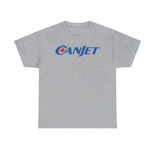 CanJet Canadian Maple Leaf Blue Logo Aviation Memorabilia T-shirt