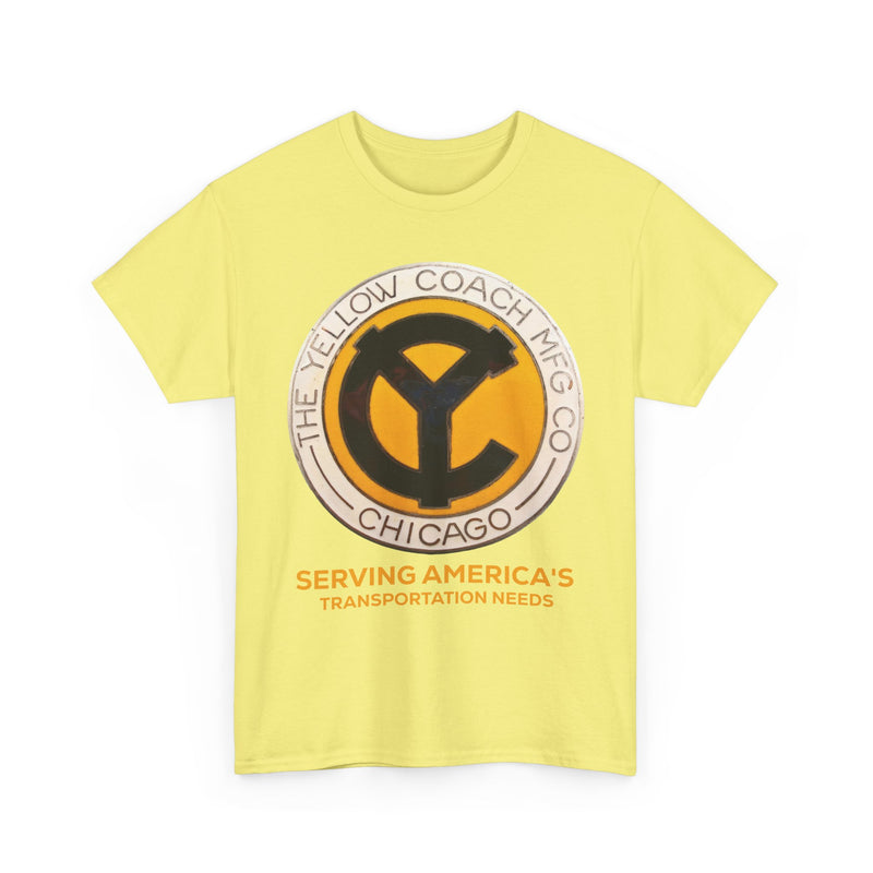 Load image into Gallery viewer, The Yellow Coach Mfg Co Chicago Serving America&#39;s Transportation Needs Vintage Logo T-shirt
