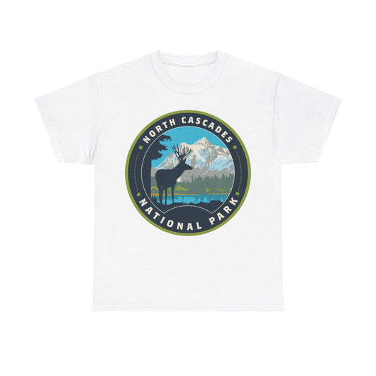 North Cascades National Park Washington Round Logo T-shirt