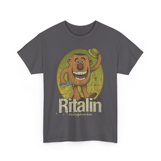 Ritalin Man 1975 Methylphenidate Advertising Logo T-shirt