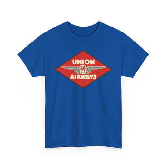 Union Airways NZ Red Diamond Winged Logo New Zealand Aviation T-shirt