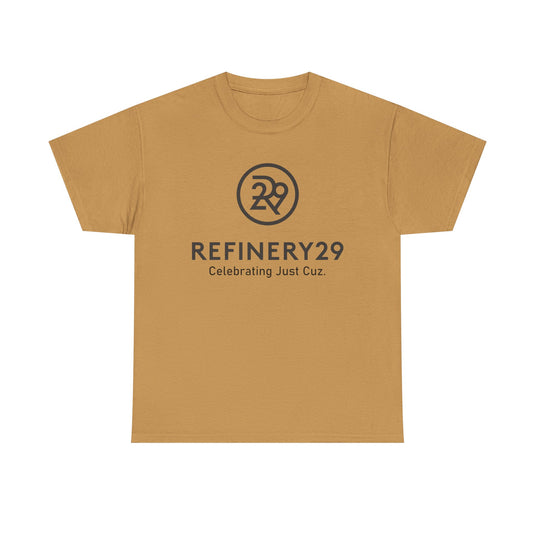 Refinery29 Celebrating Just Cuz T-Shirt Media Brand Logo Tee