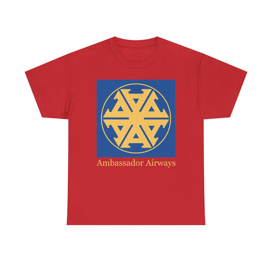 Ambassador Airways Blue Gold Emblem Classic UK Charter Airline T-shirt