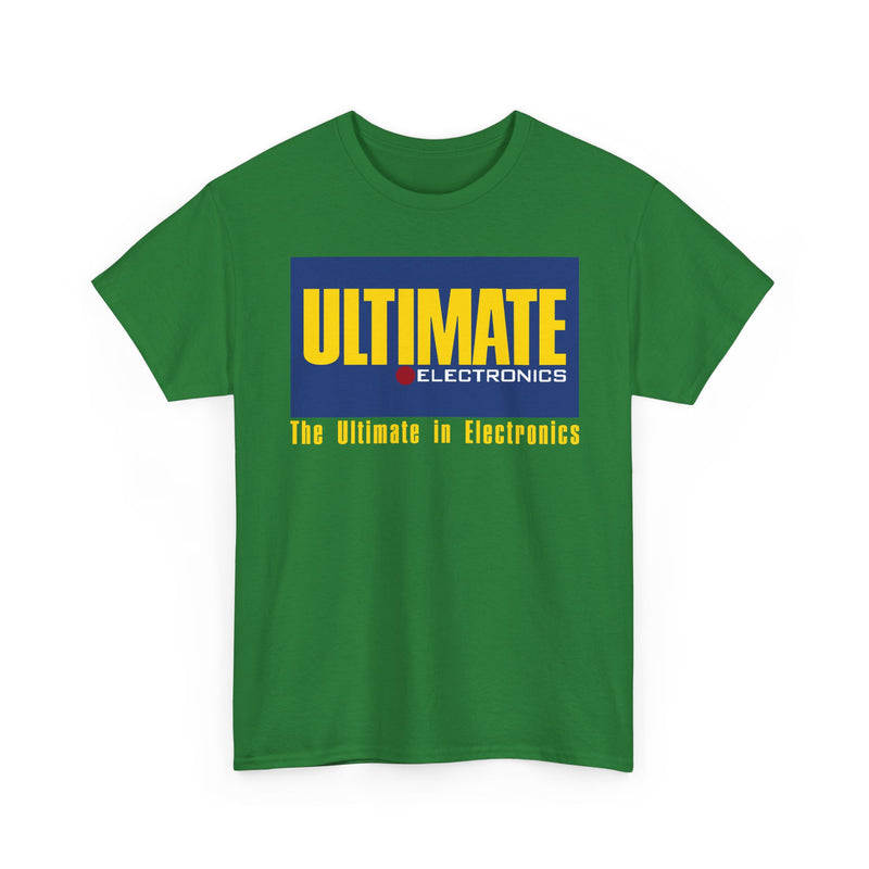 Load image into Gallery viewer, Ultimate Electronics The Ultimate in Electronics Blue Yellow Logo T-shirt
